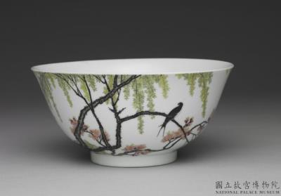 图片[2]-Bowl with decoration of willows and swallows in falangcai painted enamels, Qing dynasty, Yongzheng reign (1723-1735)-China Archive